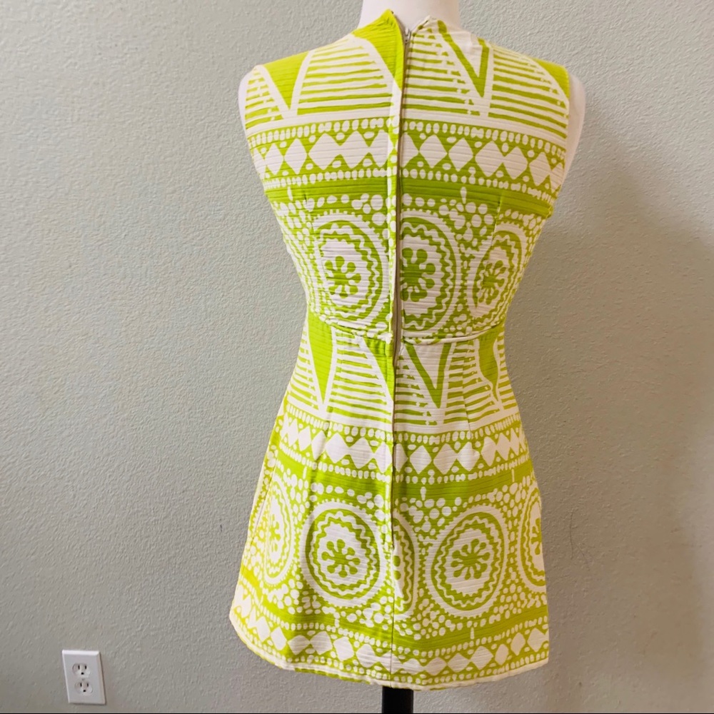 MALIA HONOLULU vintage MOD green graphic dress - Picture 6 of 8